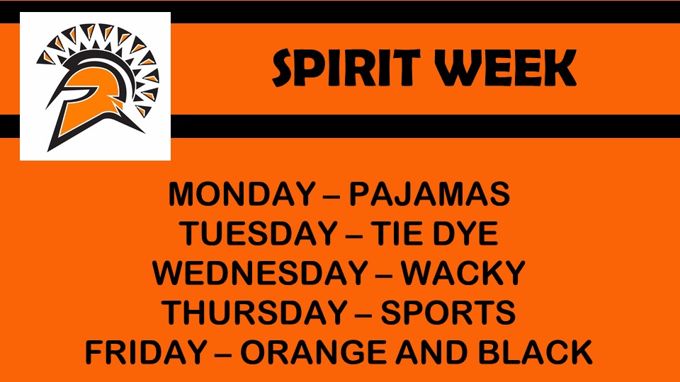 orange and black image with days of week